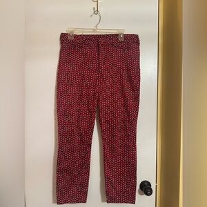 ❤️ NYDJ Red Heart Print Stretch Pants Size 6 Valentine’s Day ❤️